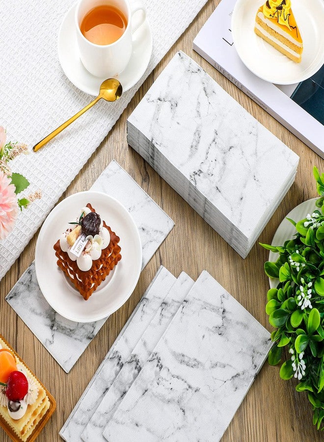 Zonon 100 Pcs Paper Hand Towels Bathroom Marble Guest Towels Disposable Paper Guest Decorative Napkins Marbleized Dinner Hand Napkin for Wedding Holiday Cocktail Party - Image 5